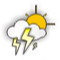 Cloudy intervals with thunderstorms